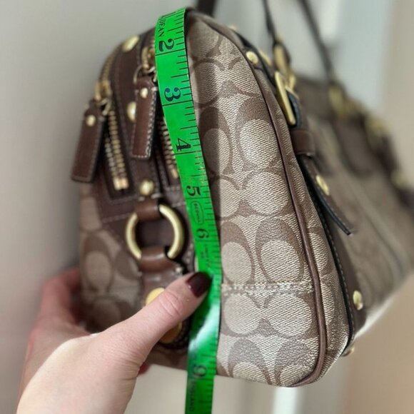 Coach Heritage Stripe Double Zip Satchel 12530 Handba - Picture 5 of 6